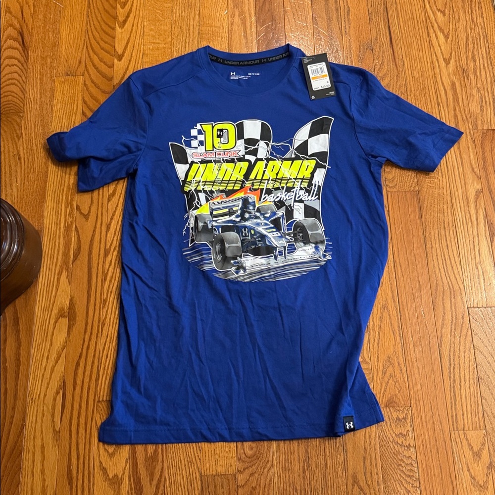 Under Armour Blue Racing Car Graphic Tee